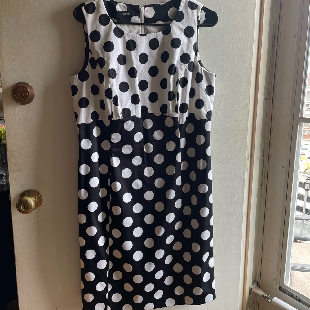 Polka Dot Black and White Alfani Pencil Dress from Macy’s